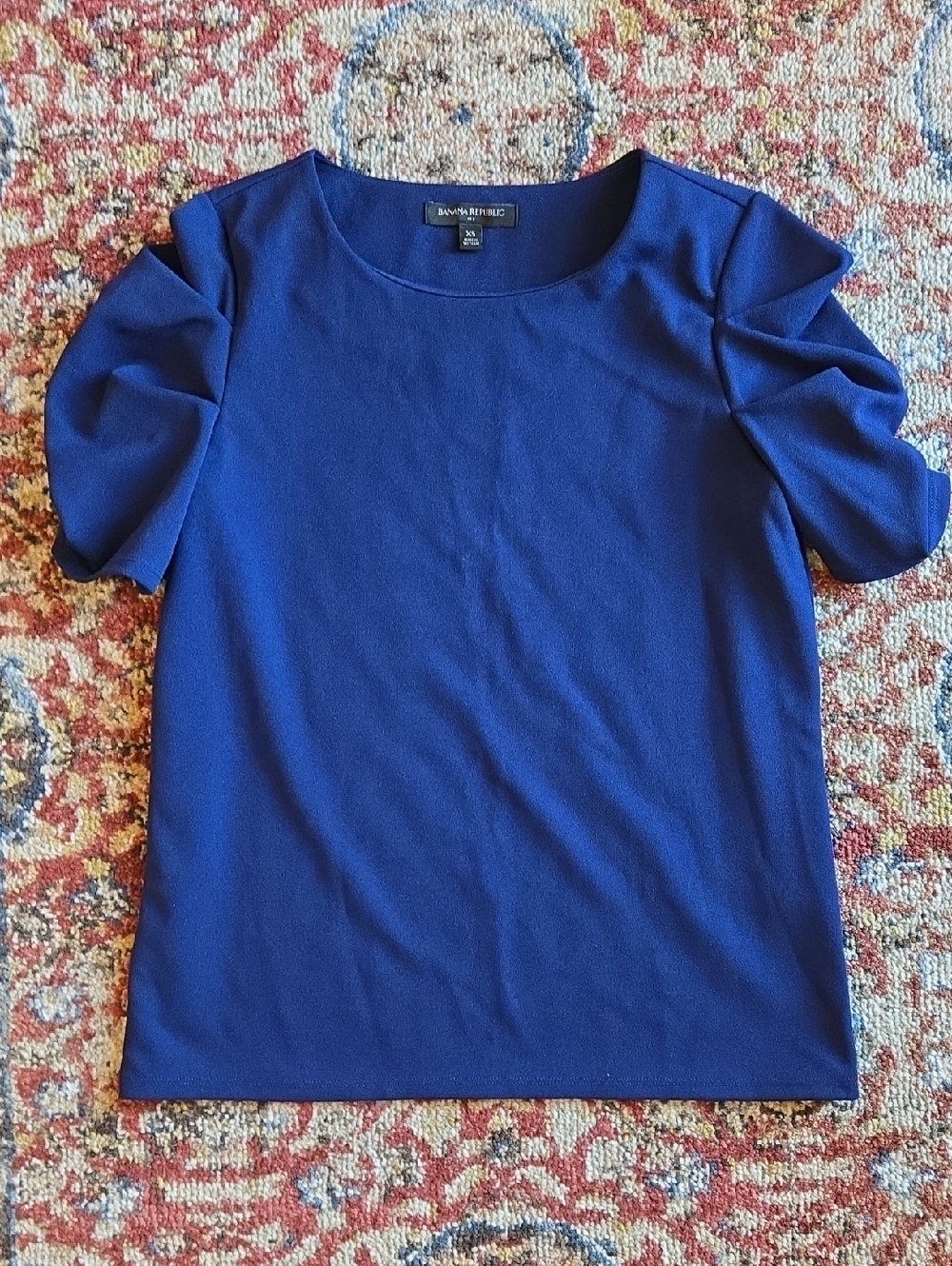 Banana Republic Royal Blue top puffy sleeves